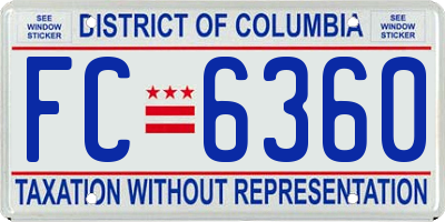 DC license plate FC6360