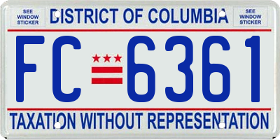 DC license plate FC6361