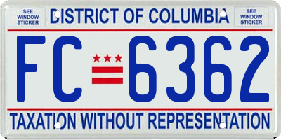 DC license plate FC6362