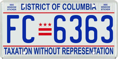 DC license plate FC6363