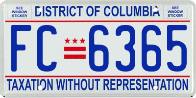 DC license plate FC6365