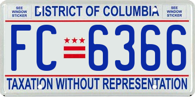 DC license plate FC6366