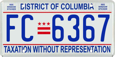 DC license plate FC6367