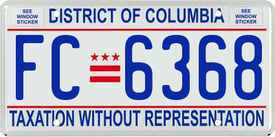 DC license plate FC6368