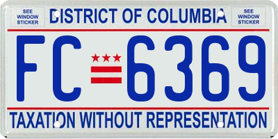 DC license plate FC6369