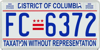 DC license plate FC6372