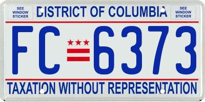 DC license plate FC6373