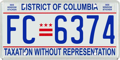 DC license plate FC6374