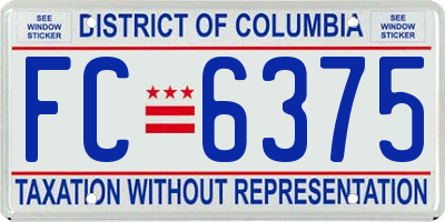 DC license plate FC6375