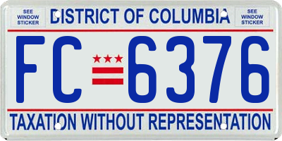 DC license plate FC6376