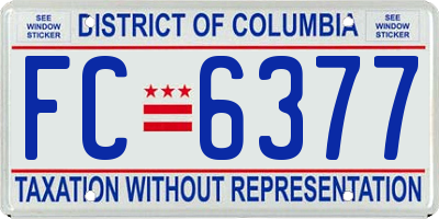 DC license plate FC6377