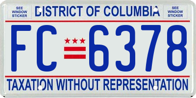 DC license plate FC6378