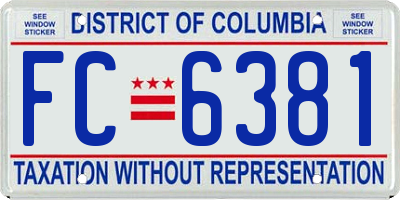 DC license plate FC6381