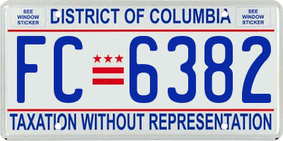 DC license plate FC6382