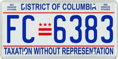 DC license plate FC6383