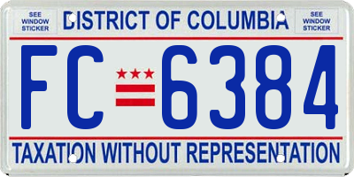 DC license plate FC6384