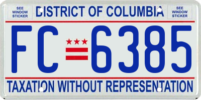 DC license plate FC6385