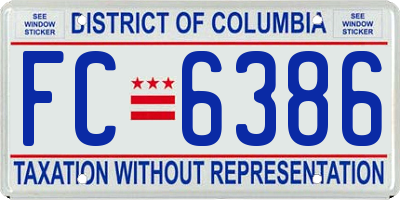 DC license plate FC6386