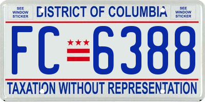 DC license plate FC6388