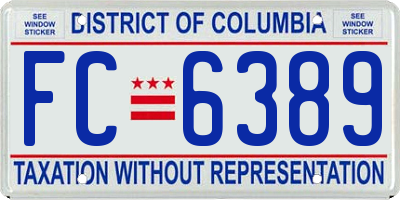 DC license plate FC6389