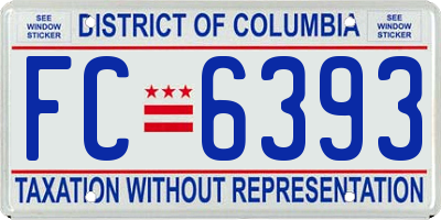 DC license plate FC6393