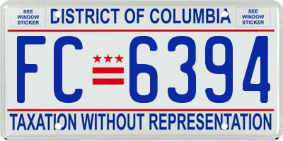 DC license plate FC6394