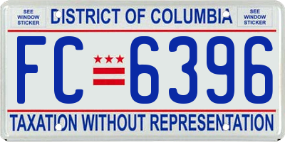 DC license plate FC6396