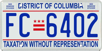 DC license plate FC6402