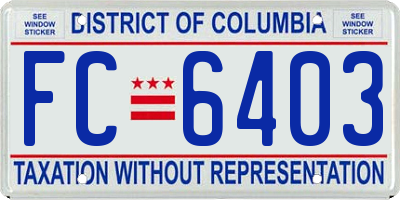 DC license plate FC6403