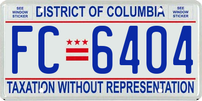 DC license plate FC6404