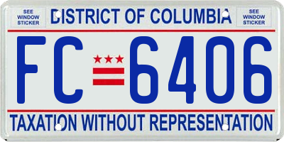 DC license plate FC6406