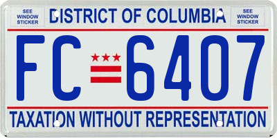 DC license plate FC6407