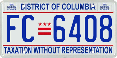 DC license plate FC6408