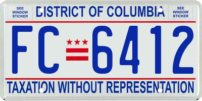 DC license plate FC6412