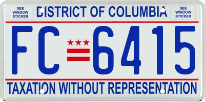 DC license plate FC6415