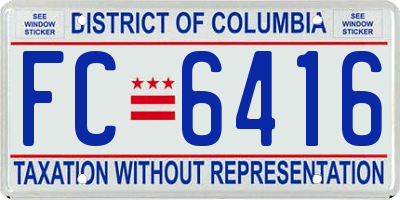 DC license plate FC6416