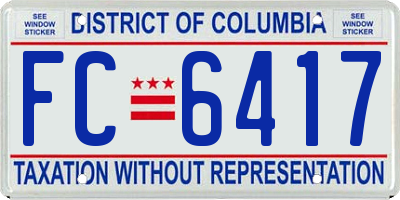 DC license plate FC6417