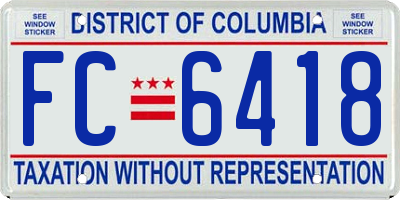 DC license plate FC6418