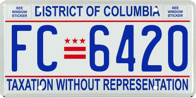 DC license plate FC6420