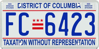 DC license plate FC6423