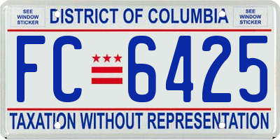 DC license plate FC6425