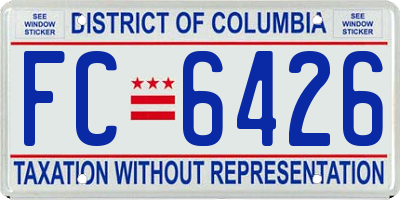 DC license plate FC6426