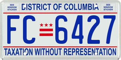 DC license plate FC6427