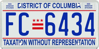 DC license plate FC6434