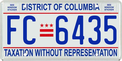 DC license plate FC6435