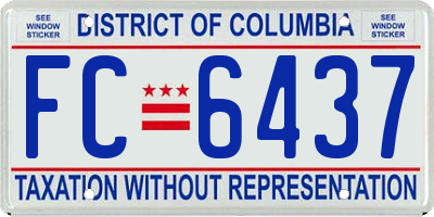 DC license plate FC6437