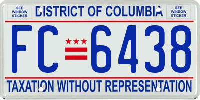 DC license plate FC6438