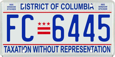 DC license plate FC6445