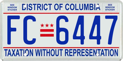 DC license plate FC6447