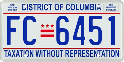 DC license plate FC6451